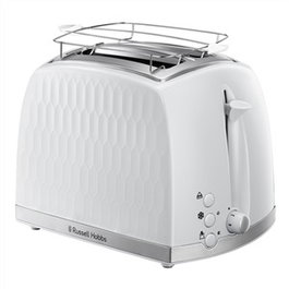 Russell Hobbs 26060-56 Tostador Honeycomb Blanc pour 2 Tranches avec Fonction Extra-Élévation et Support à Croissants