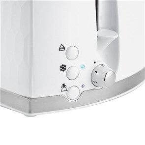 Russell Hobbs 26060-56 Tostador Honeycomb Blanc pour 2 Tranches avec Fonction Extra-Élévation et Support à Croissants