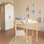 Roba Table à langer avec baignoire coulissante intégrée - Inclus matelas déperlant gris style Roba et tablette de rangement - Bambou naturel et blanc - Jusqu'à 11 kg