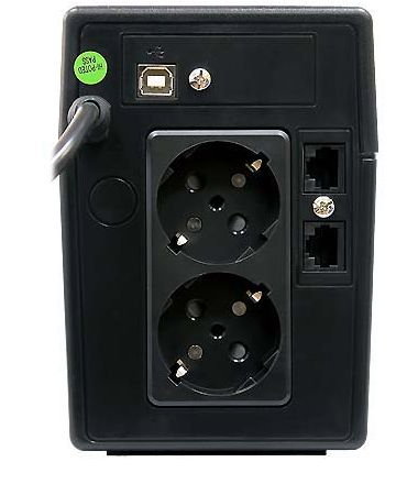 Phasak SAI 650VA Interactif avec AVR et 2 Prises Schuko