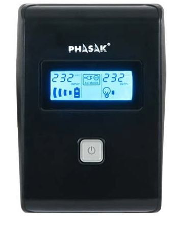 Phasak SAI 650VA Interactif avec AVR et 2 Prises Schuko