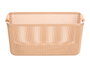 KIPIT Panier en plastique avec anse en bambou beige