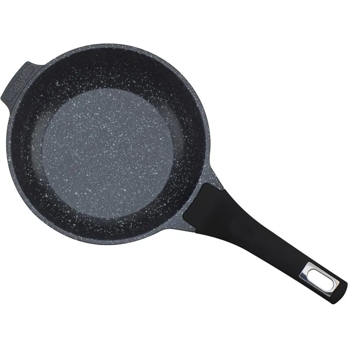 GSW Poêle-Sauteuse TITANIUM GRANIT Advanced Ø 24 cm - Fonte d'aluminium - Compatible tous feux dont induction - Revêtement sans PFAS - Noir