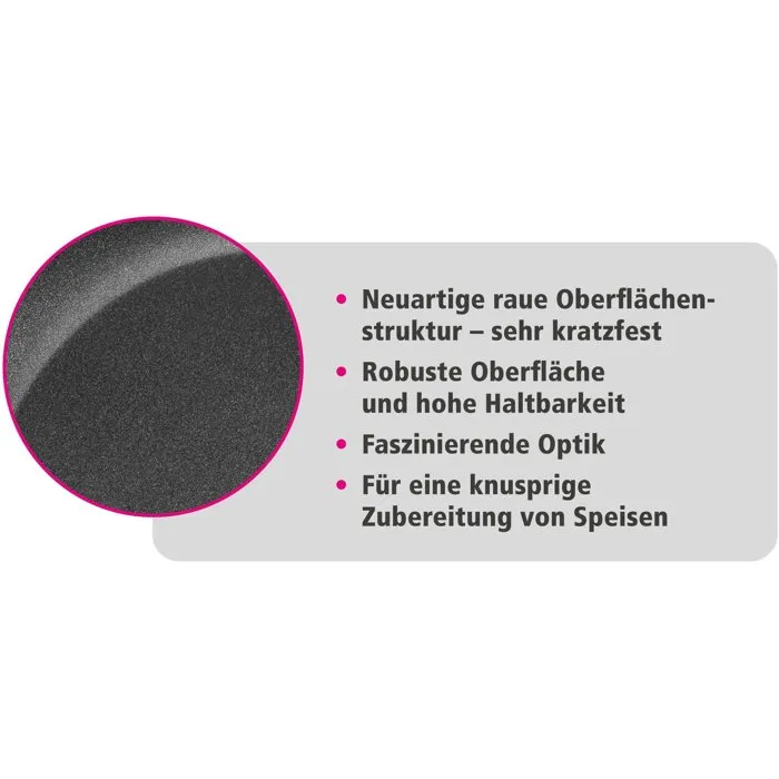 GSW Poêle-Sauteuse TITANIUM GRANIT Advanced Ø 24 cm - Fonte d'aluminium - Compatible tous feux dont induction - Revêtement sans PFAS - Noir