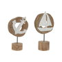 Home ESPRIT Figurine Décorative Ancre et Bateau Méditerranéen - 2 Unités - Blanc Naturel
