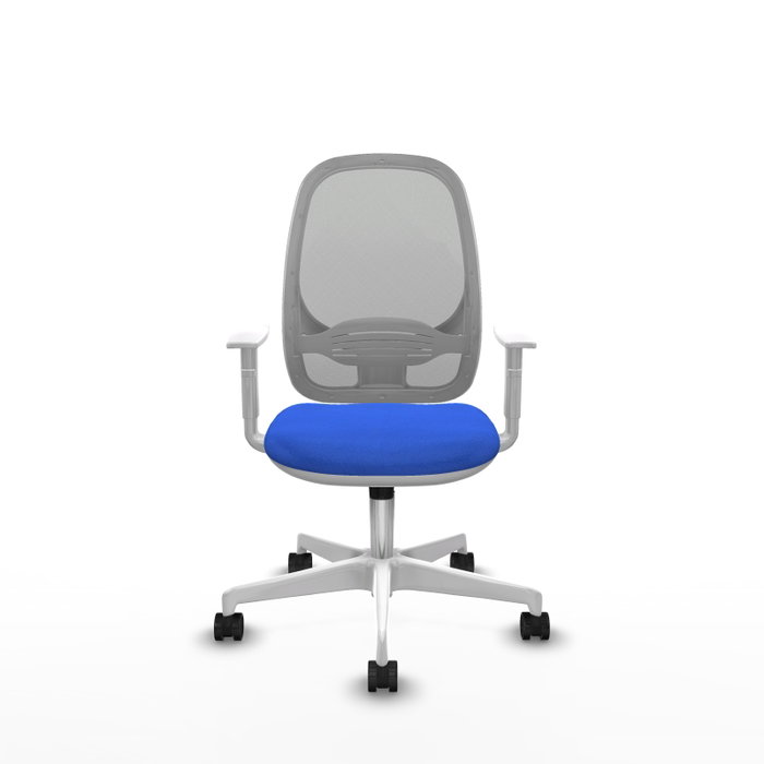 PIQUERAS Y CRESPO Chaise de bureau Cilanco Synchro Bleu Maille Gris, Accoudoirs blancs, Sans appui-tête