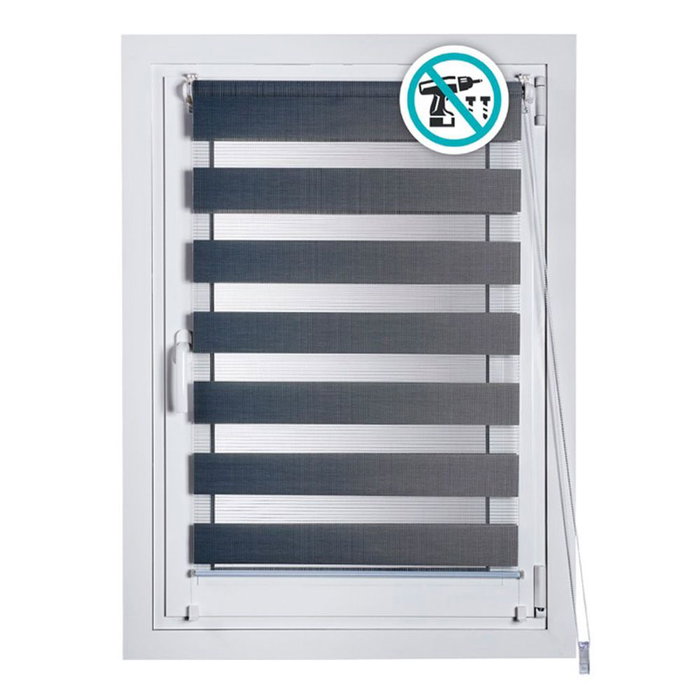 Store à enrouleur Stor Planet Clip&Fix Night&Day Argenté 120 x 180 cm Store à enrouleur Stor Planet Clip&Fix Night&Day Argenté 120 x 180 cm