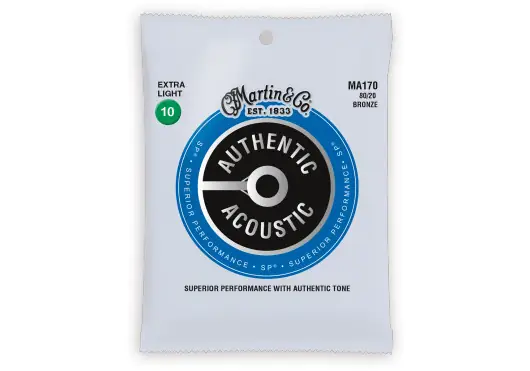 Martin Jeu de cordes acoustique Authentic Acoustic Bronze 80/20 Extra Light 10-47 Martin Jeu de cordes acoustique Authentic Acoustic Bronze 80/20 Extra Light 10-47