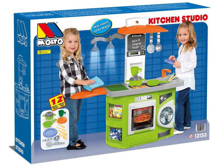 Molto Cuisine jouet avec lampe verte pour enfants de 3 à 99 ans - Fonctionne avec 1 pile AAA incluse - En espagnol et anglais