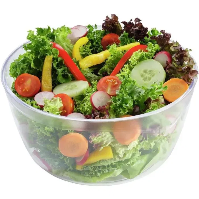 Leifheit Essoreuse à salade Trend 23069 4L - Panier blanc et vert à poignée ergonomique, essorage par manivelle et patins stabilisateurs