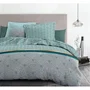 Home Linge Passion Parure de couette LOUXOR 140 x 200 cm - Housse de couette + 1 taie d'oreiller - 100% Coton 57 fils, vert émeraude