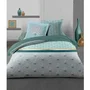 Home Linge Passion Parure de couette LOUXOR 140 x 200 cm - Housse de couette + 1 taie d'oreiller - 100% Coton 57 fils, vert émeraude