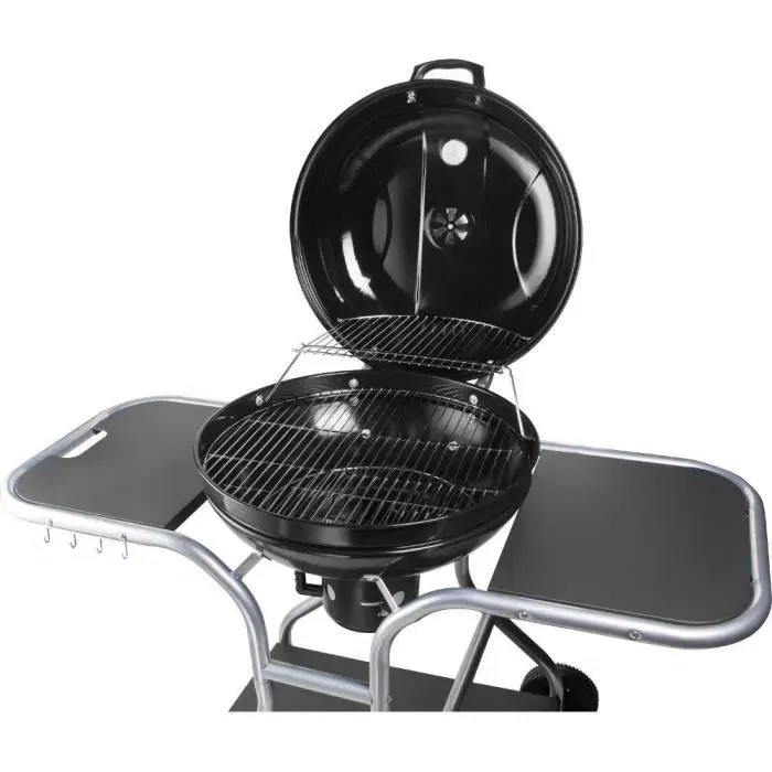 Fieldmann FZG 1014 Barbecue à charbon de bois avec thermomètre et roulettes, gril 54 cm