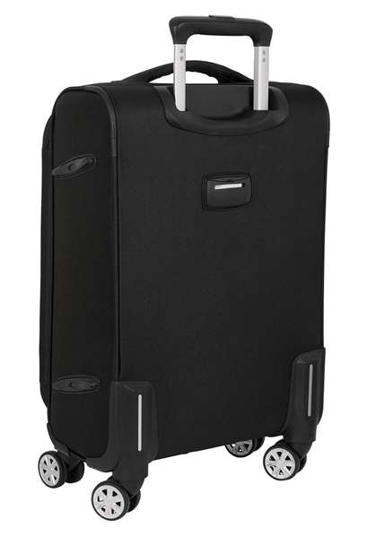 Safta - Trolley cabine souple 20" Business Black, valise à main 35x51x20 cm en nylon 900D et cuir PVC