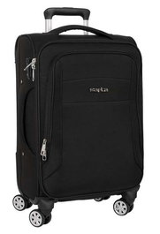 Safta - Trolley cabine souple 20" Business Black, valise à main 35x51x20 cm en nylon 900D et cuir PVC