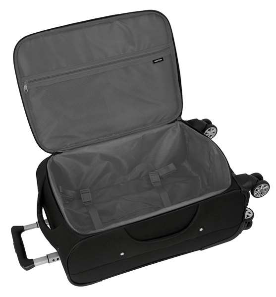 Safta - Trolley cabine souple 20" Business Black, valise à main 35x51x20 cm en nylon 900D et cuir PVC