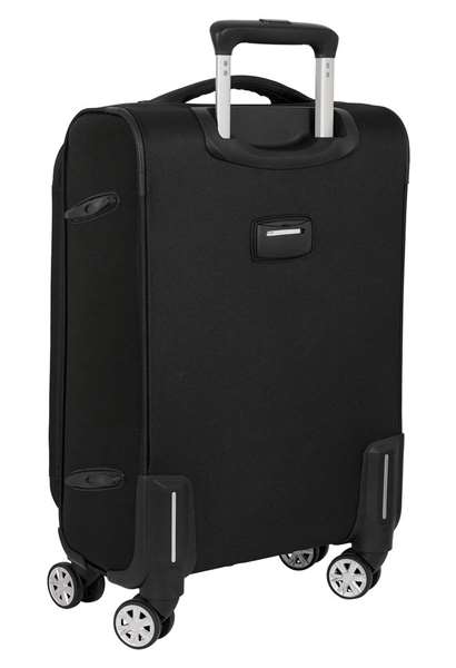 Safta - Trolley cabine souple 20" Business Black, valise à main 35x51x20 cm en nylon 900D et cuir PVC