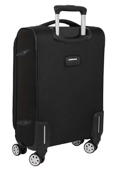Safta - Trolley cabine souple 20" Business Black, valise à main 35x51x20 cm en nylon 900D et cuir PVC