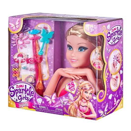 Zuru Sparkle Girlz Buste de coiffure et design d'ongles, 25cm
