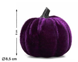 Atosa Citrouille Décorative Floquée Violette 8 x 8,5 cm