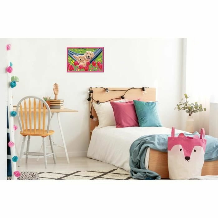 Ravensburger CreArt Kids Kit de peinture par numéros Labrador et tulipes, 31x21 cm
