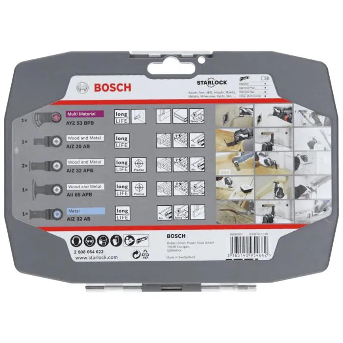 Bosch Professional Coffret Starlock pour électricien et plaquiste 5+1 - Réf. 2608664622 - Avec accessoires AYZ 53 BPB, AIZ 20 AB, AIZ 32 APB, AII 65 APB, AIZ 32 AB