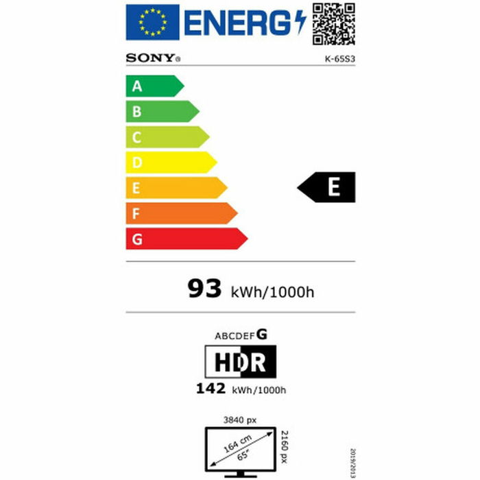 TV intelligente Sony K65S35B 65" 4K Ultra HD LED Wi-Fi Miracast DVB-T2