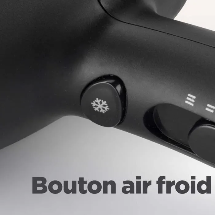 BaByliss Power Dry 2100 Seche-cheveux D563DE 2100W avec Concentrateur et Diffuseur, 3 Températures et 2 Vitesses, Technologie Céramique