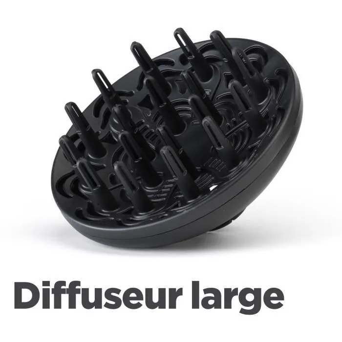 BaByliss Power Dry 2100 Seche-cheveux D563DE 2100W avec Concentrateur et Diffuseur, 3 Températures et 2 Vitesses, Technologie Céramique