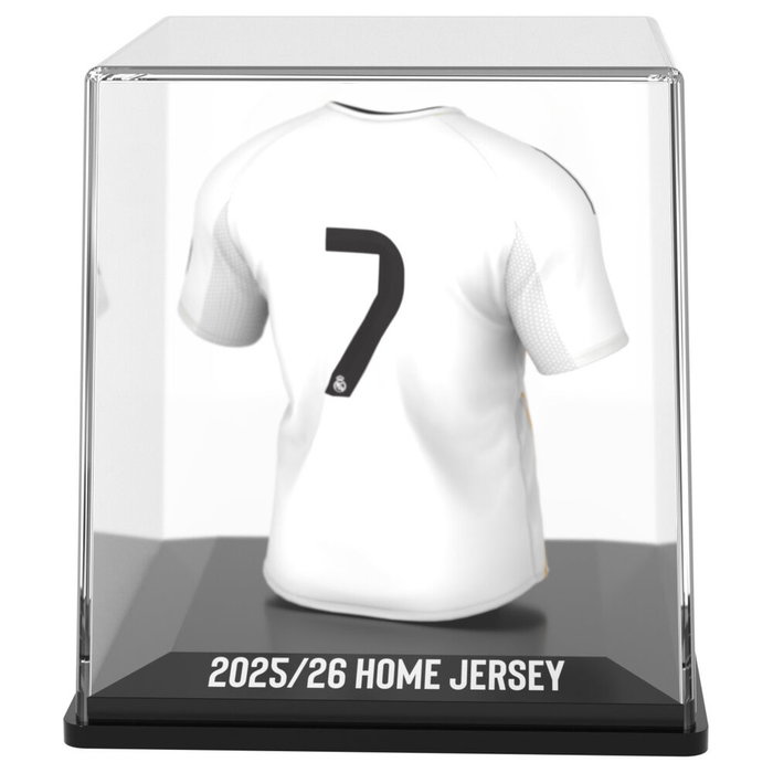 FANCOLLEX Figurine Mini Camiseta Real Madrid en vinyle, acrylique et plastique biodégradable avec étui (9,5 x 9,1 cm)