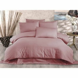 BigBuy Home Parure de couette King size Poudre, 3 pièces