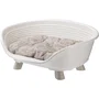 Ferplast - Panier corbeille coussin relax blanc Taille M pour chat et petit chien - Corbeille ventilée avec coussin confortable - 64 x 48 x 25 cm