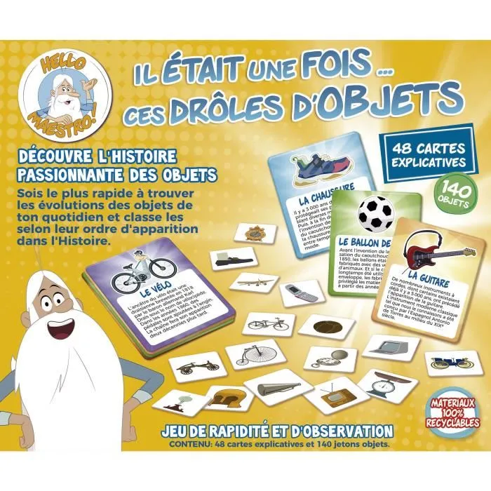 Educa Il Était Une Fois... Ces Drôles d'Objets - Jeu de rapidité, d'observation et de découverte historique, 48 objets, à partir de 6 ans