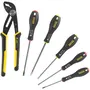 Stanley FATMAX FMHT0-62639 - Jeu de 6 Outils de Fabrication Française : Pince Multiprise à Verrouillage 250 mm, Tournevis Électricien et Phillips