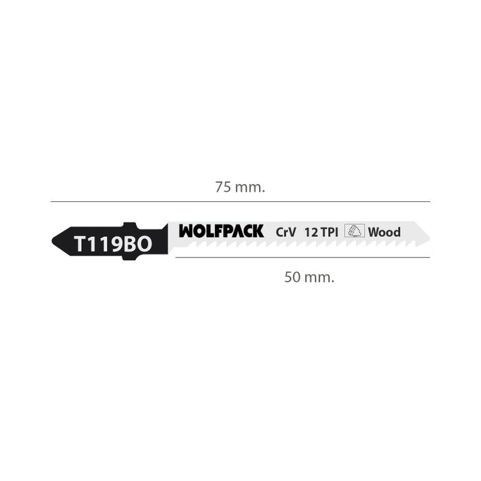 WOLFPACK LINEA PROFESIONAL Lames de scie sauteuse pour bois, coupe fine, 5 pièces