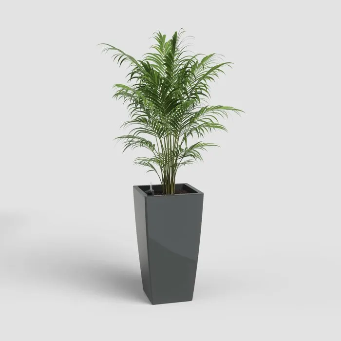Artevasi Pisa SWS 60 BR - Pot de fleurs plastique Ø33 x H61 cm - 45 L - Gris anthracite - Intérieur/Extérieur