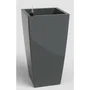 Artevasi Pisa SWS 60 BR - Pot de fleurs plastique Ø33 x H61 cm - 45 L - Gris anthracite - Intérieur/Extérieur