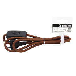 GSC Evolution Câble textile 1,5M (2x0.75mm) avec fiche et interrupteur - Marron