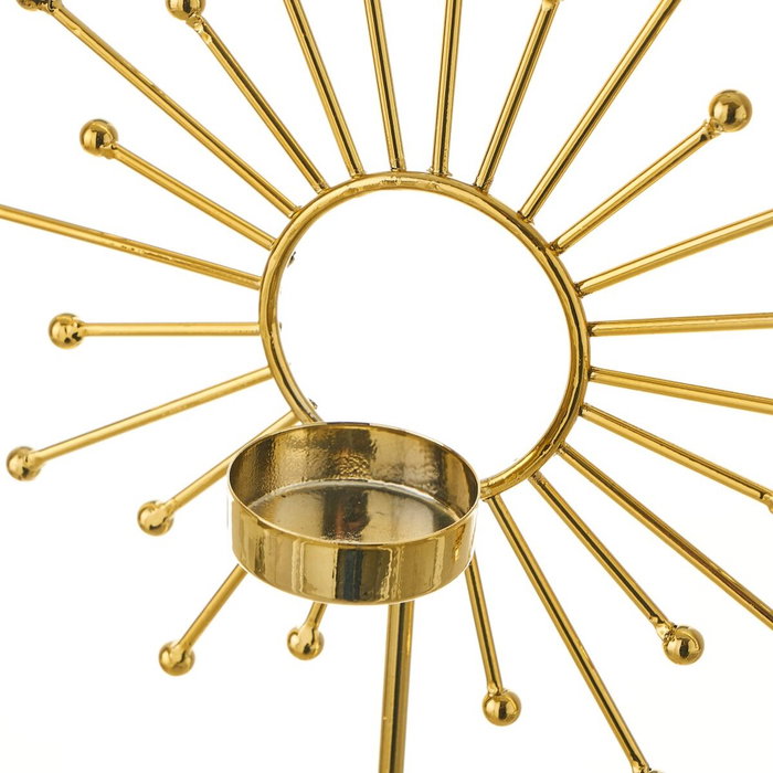 Bougeoir Blanc Doré Céramique Fer 18,4 x 8,4 x 29,1 cm