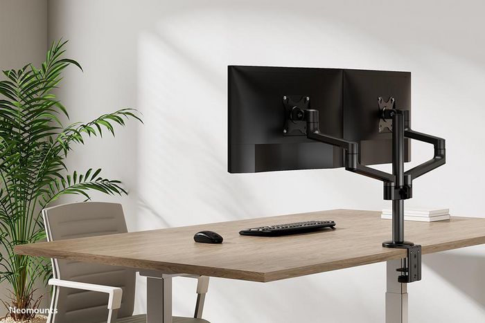 Neomounts DS60-425BL2 Support de bureau double écran à mouvement complet pour écrans 17 à 27 pouces - Noir