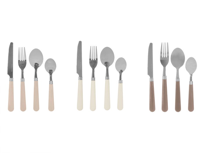 Kinvara Lot de 4 couverts assortis couleurs terre acier et plastique 4x22x4 cm (Set de 12) Kinvara Lot de 4 couverts assortis couleurs terre acier et plastique 4x22x4 cm (Set de 12)