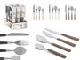 Kinvara Lot de 4 couverts assortis couleurs terre acier et plastique 4x22x4 cm (Set de 12)