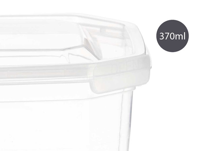 Leknes Boîte de Conservation Rectangulaire 370 ml Plastique Transparent 10.7x5.5x11.7 cm Micro-ondes (Set de 24)