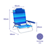 Marbueno 10242 Silla Plegable 5 Posiciones Aluminio con Cojin Rayas Azules Playa y Piscina