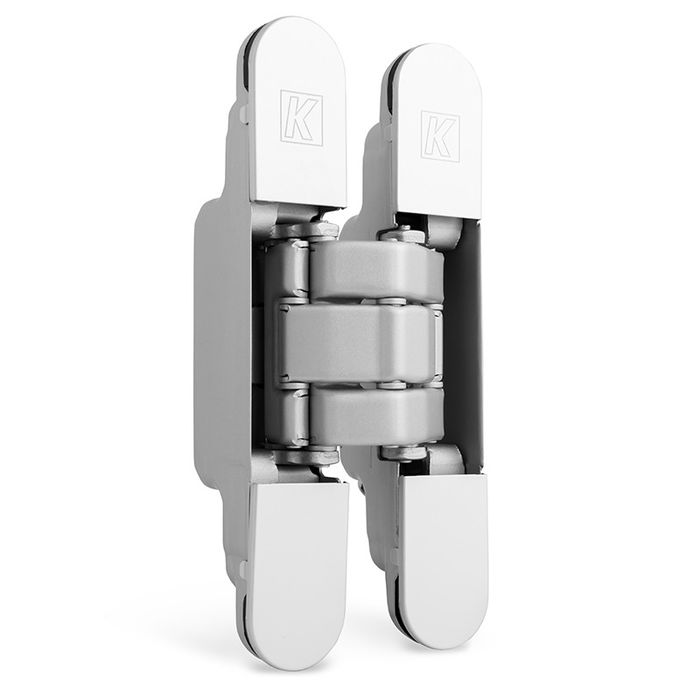 Koblenz Karakter K8080 - Paire de charnières invisibles 3D réglables en acier, finition chrome satiné/noir, charge max 100 kg, 180°, pour portes bois/métal Koblenz Karakter K8080 - Paire de charnières invisibles 3D réglables en acier, finition chrome satiné/noir, charge max 100 kg, 180°, pour portes bois/métal