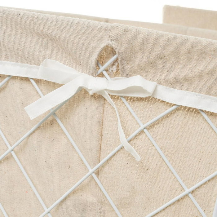BigBuy Home Lot de paniers NATURLIFE Blanc Sable Fer (3 Unités)