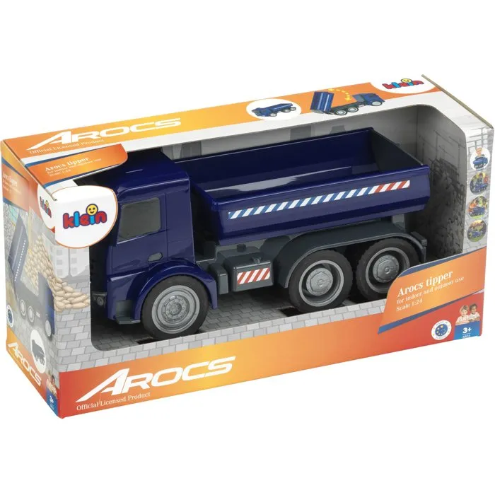 Klein - 3803 - Camion-benne Mercedes Arocs 1:24 - Benne basculante avec trappe - Roues souples - Jouet enfant dès 3 ans - 30 cm
