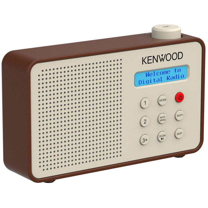 Kenwood CR-M25DAB Radio DAB+ Portable avec Bluetooth, Couleur Brun