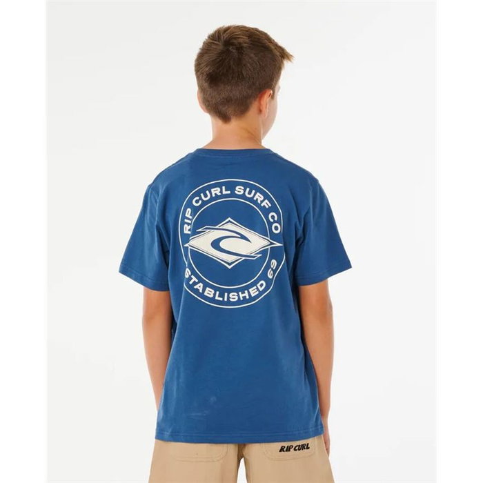 T shirt à manches courtes Enfant Rip Curl Stapler Bleu Blue marine M