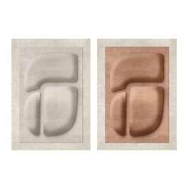 Toile Home ESPRIT Marron Beige Abstrait Scandinave 80 x 3 x 120 cm 80 X 10 X 120 CM (2 Unités)